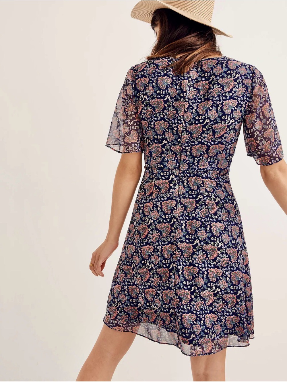 NWOT - Madewell Orchard Flutter-Sleeve Dress in Fan Floral Mix Mini - Dreamy! - Picture 3 of 9